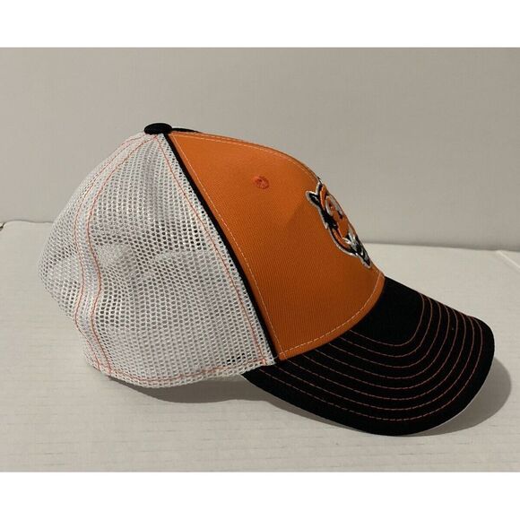 NFL Team Apparel Cincinnati Bengals Snapback Hat Black Orange White Mesh - Picture 3 of 7
